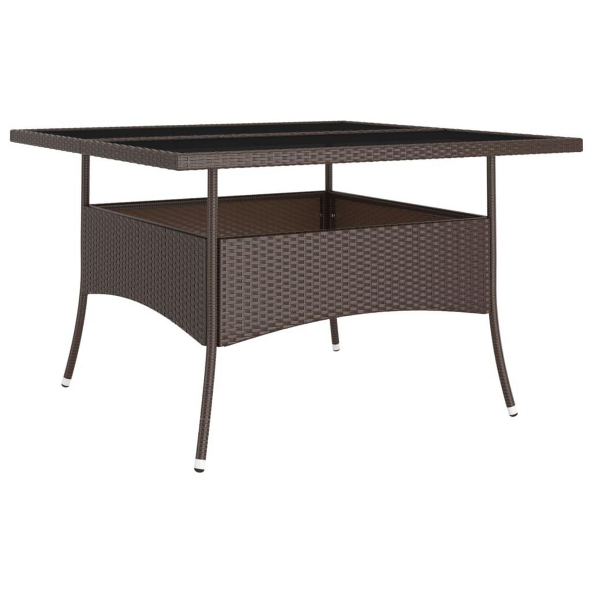 VIDAXL Ensemble a manger de jardin 9 pcs Resine tressee Marron