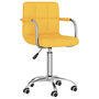 Voir la diapositive 2 : VIDAXL Chaise pivotante de bureau Jaune moutarde Tissu