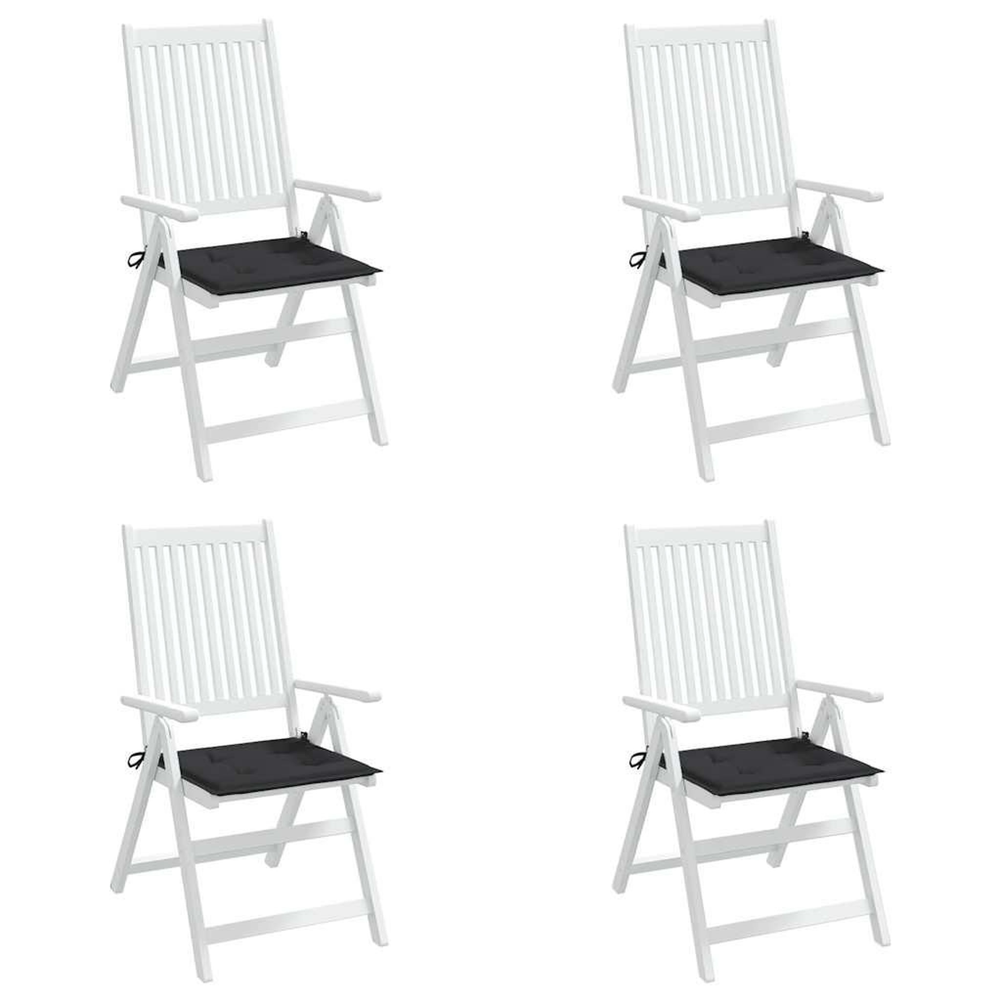Voir la diapositive 4 : VIDAXL Coussins de chaise jardin lot de 4 noir 40x40x3 cm tissu oxford