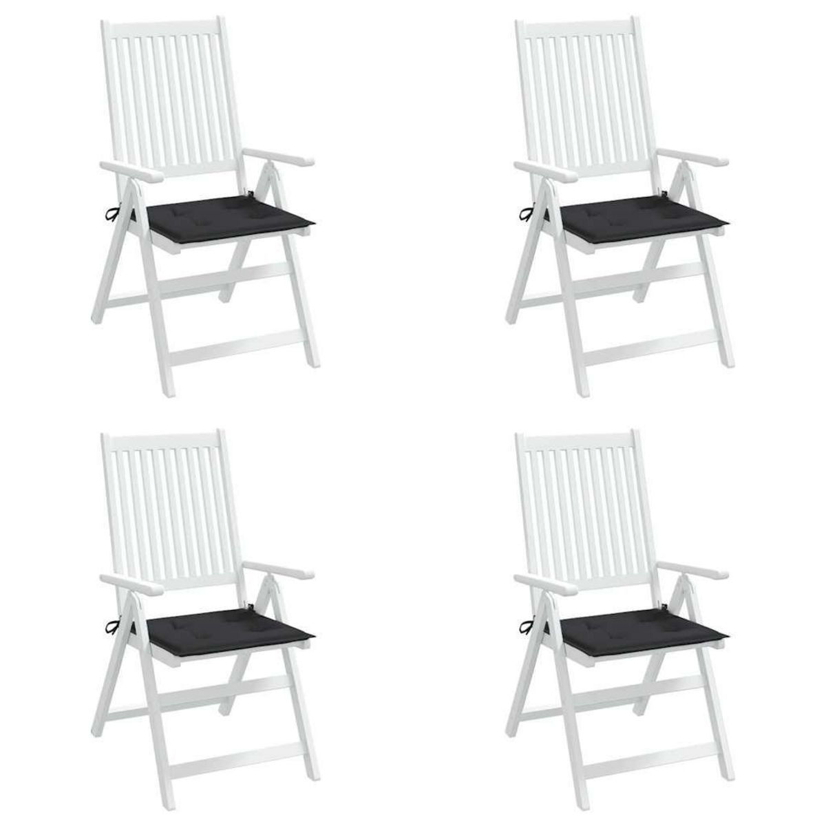 VIDAXL Coussins de chaise jardin lot de 4 noir 40x40x3 cm tissu oxford