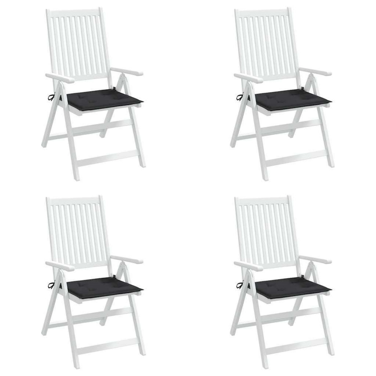 VIDAXL Coussins de chaise jardin lot de 4 noir 40x40x3 cm tissu oxford