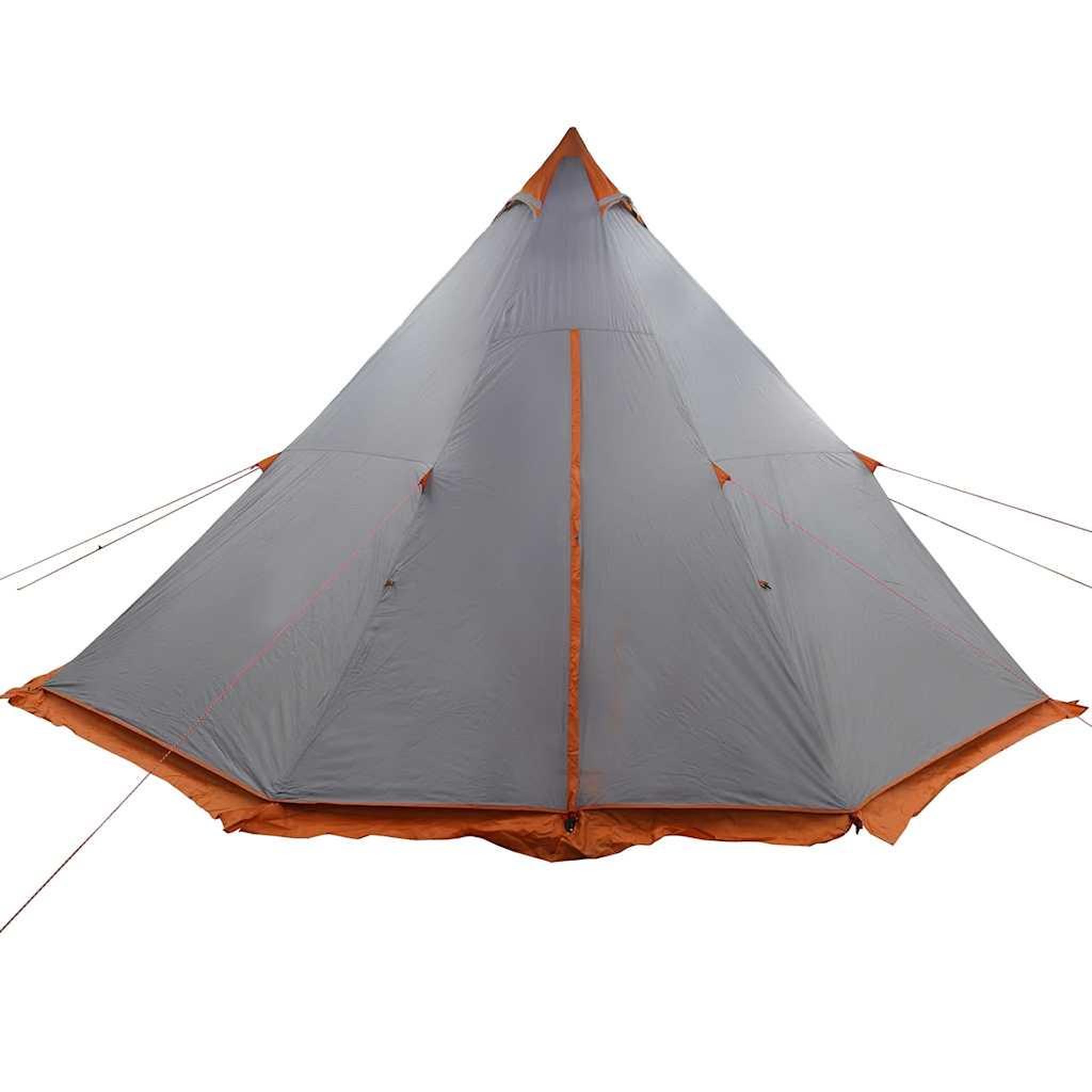 Voir la diapositive 5 : VIDAXL Tente familiale tipi 6 personnes gris et orange impermeable