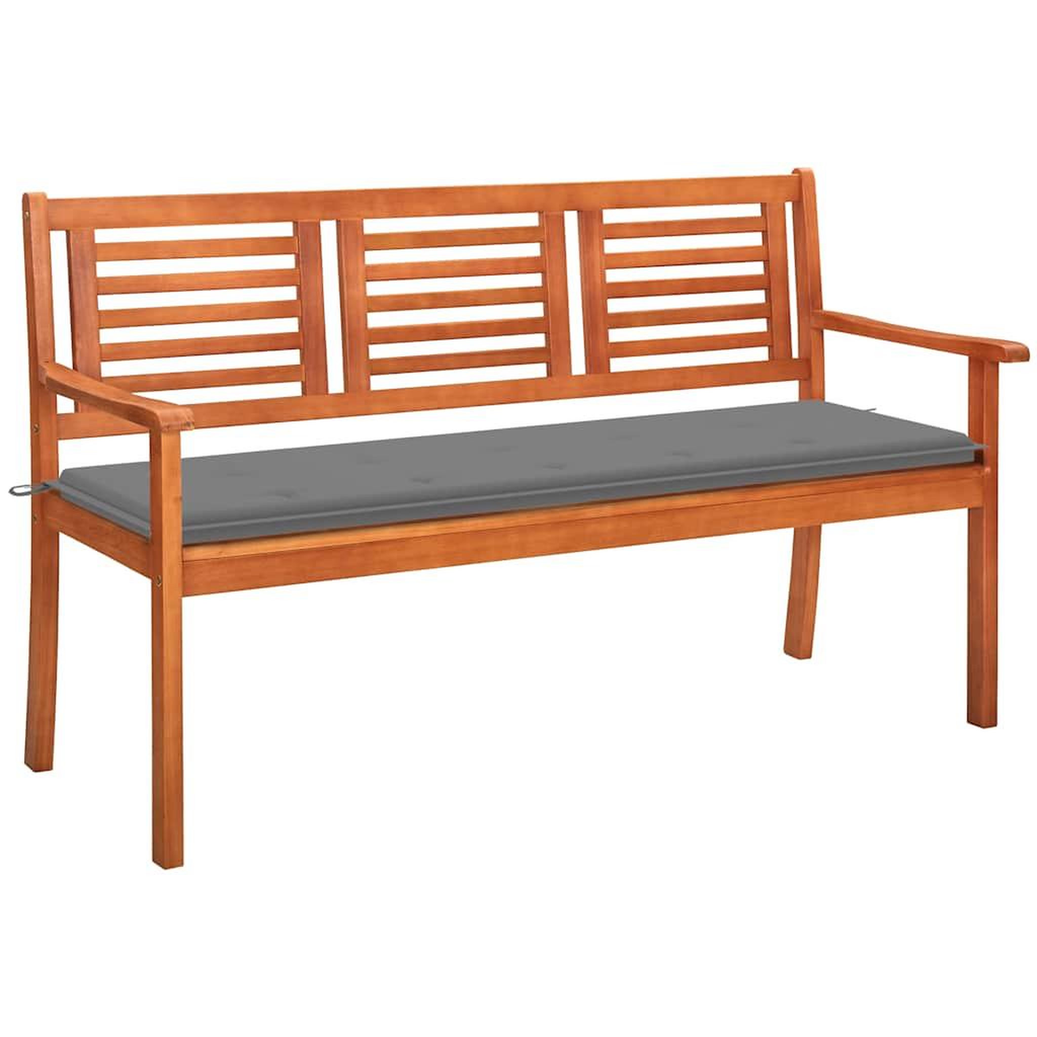 VIDAXL Banc de jardin 3 places avec coussin 150 cm Bois d'eucalyptus