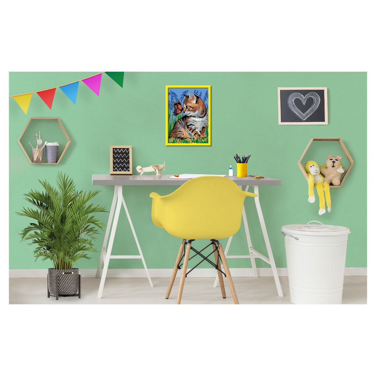 RAVENSBURGER Tableau Chat et son compagnon le papillon - Moyen - Numéro d'art