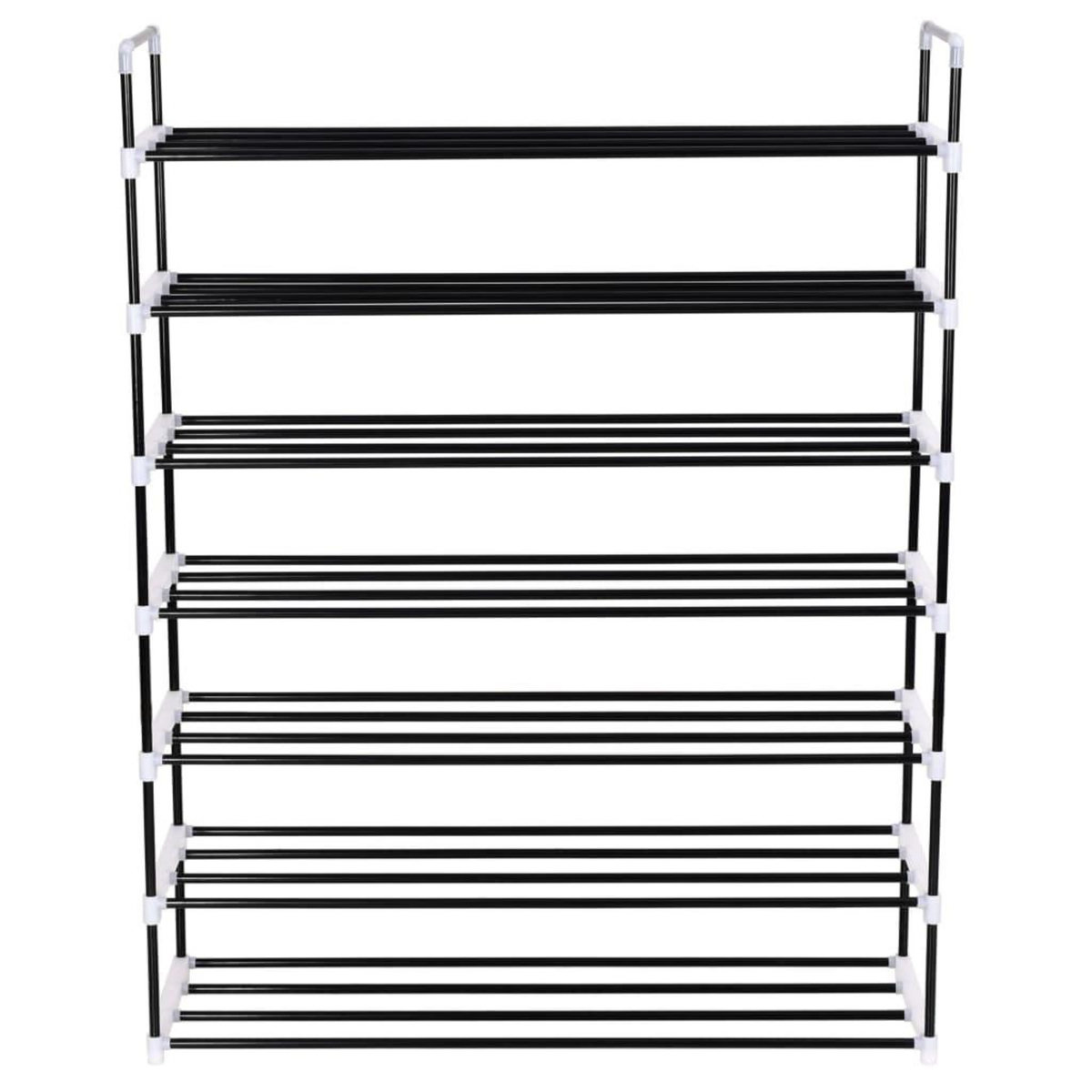 VIDAXL Range-chaussures avec 7 etageres Metal et plastique Noir