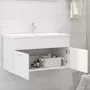 VIDAXL Armoire d'evier avec lavabo integre Blanc Bois d'ingenierie