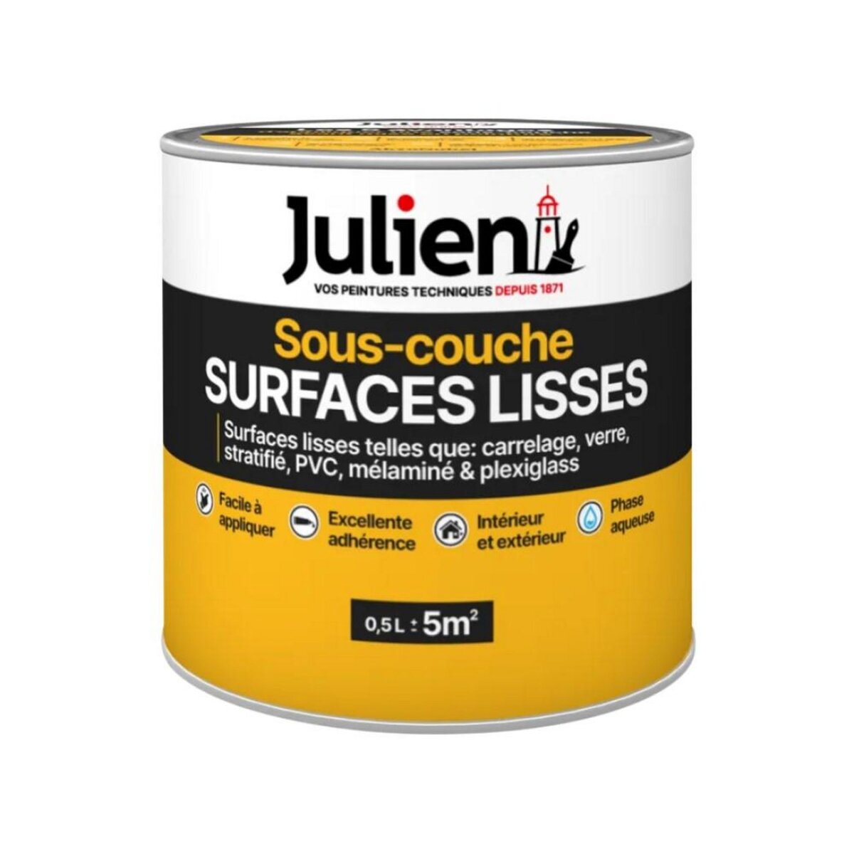 Julien Sous-couche spécifique surfaces lisses, blanc mat, 0.5 l