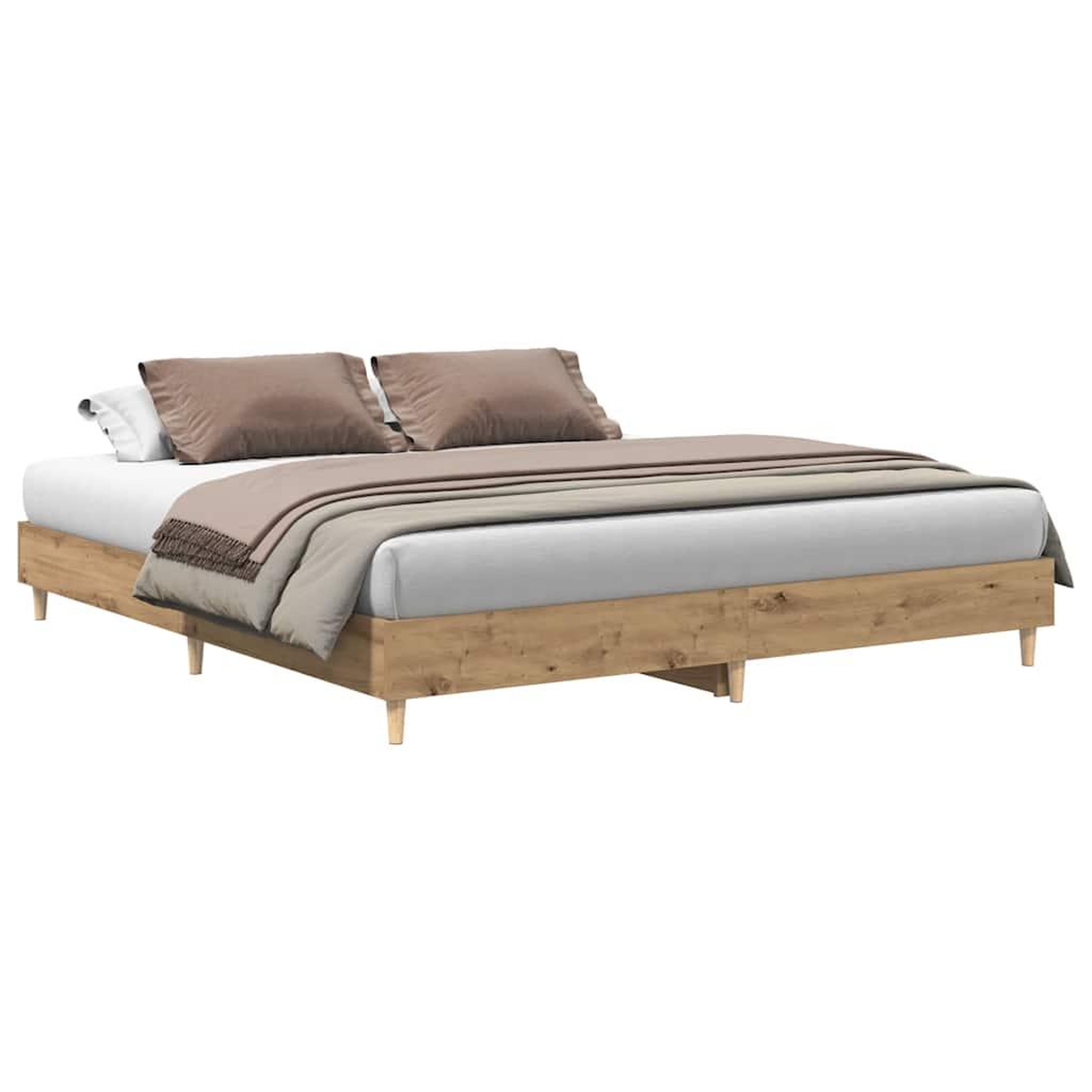 Voir la diapositive 2 : VIDAXL Cadre de lit sans matelas chene artisanal 180x200 cm