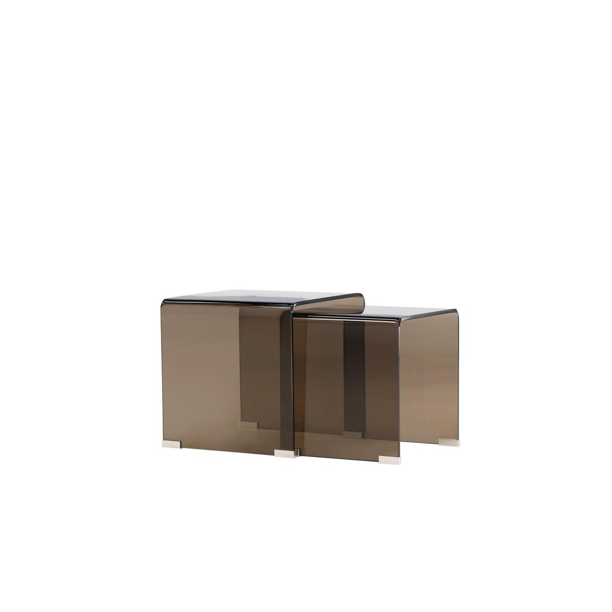 Voir la diapositive 2 : Paris Prix Lot de 2 tables d'appoint gigognes  telemark  42cm marron