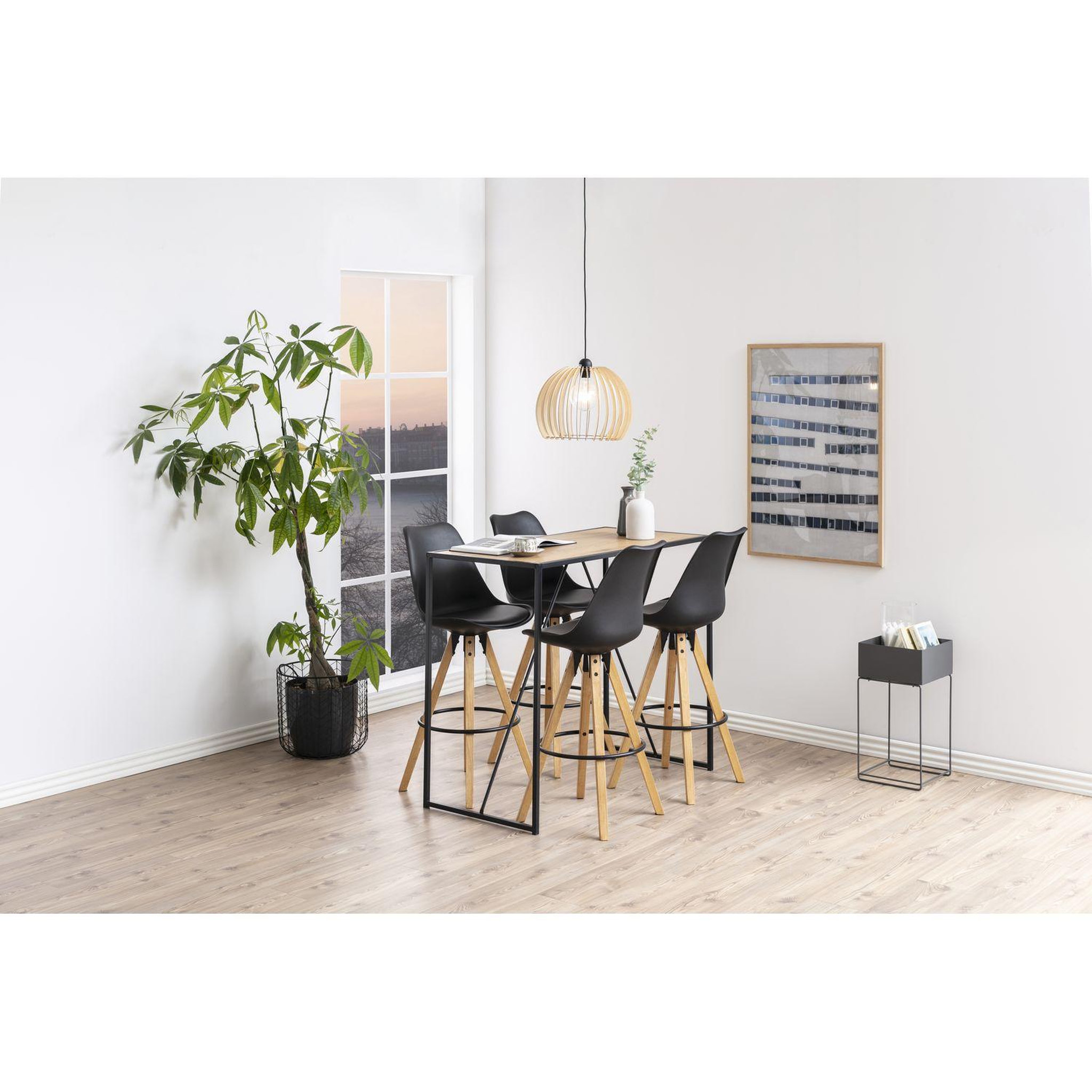 Voir la diapositive 2 : TOILINUX Table de bar haute Sireine en MDF et métal