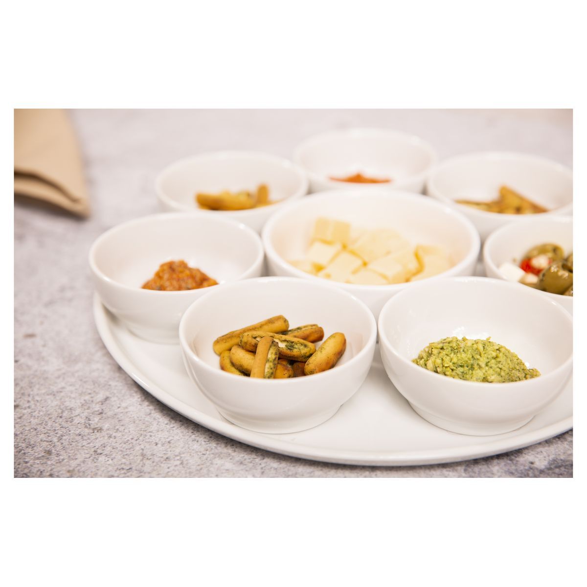 Set apéritif blanc 9 pièces