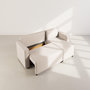 Voir la diapositive 3 : BEST MOBILIER Jonas - canapé d'angle réversible 4 places convertible avec coffre en tissu texturé