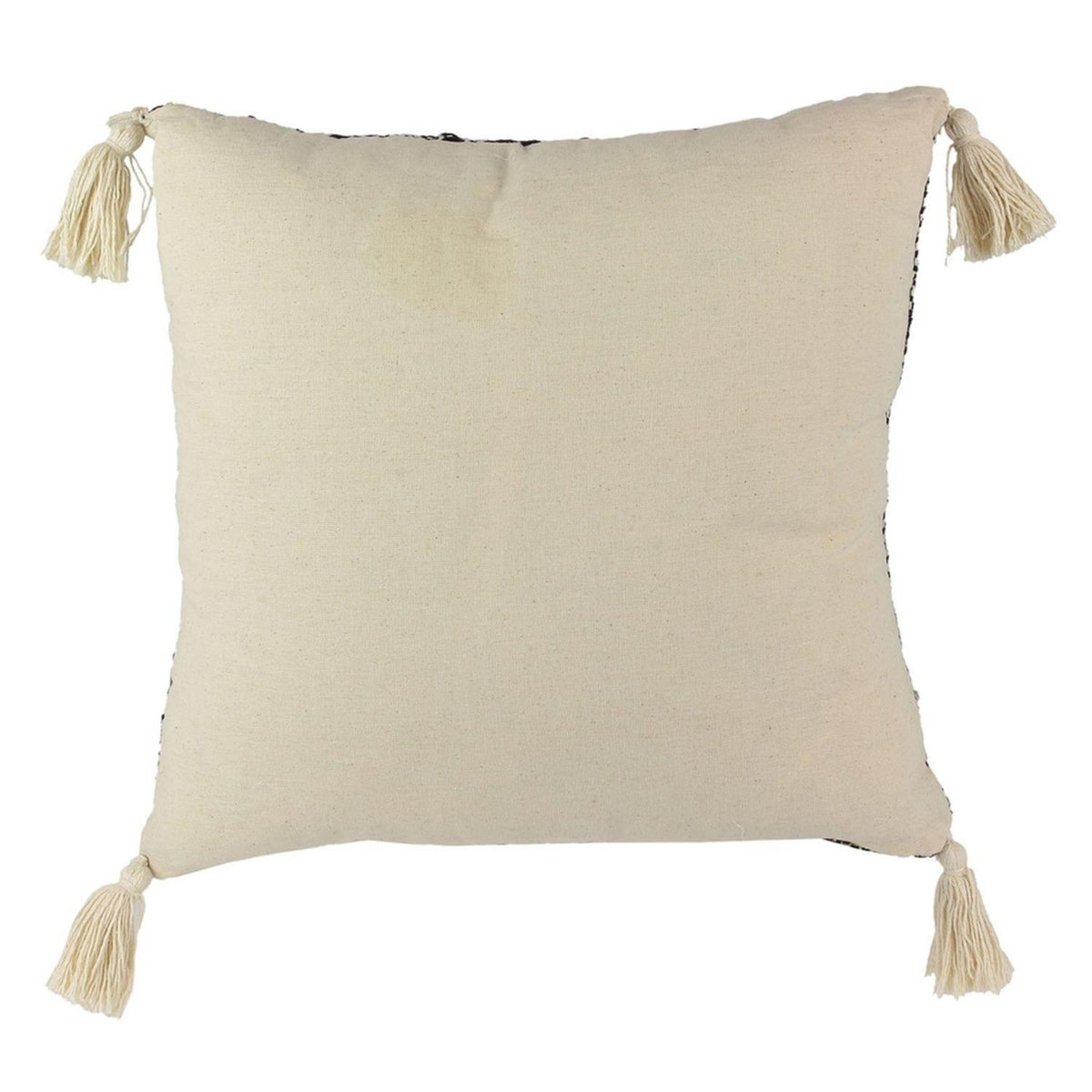 The Home Deco Factory Coussin à pompons Ethnique - L. 40 x l. 40 cm - Beige