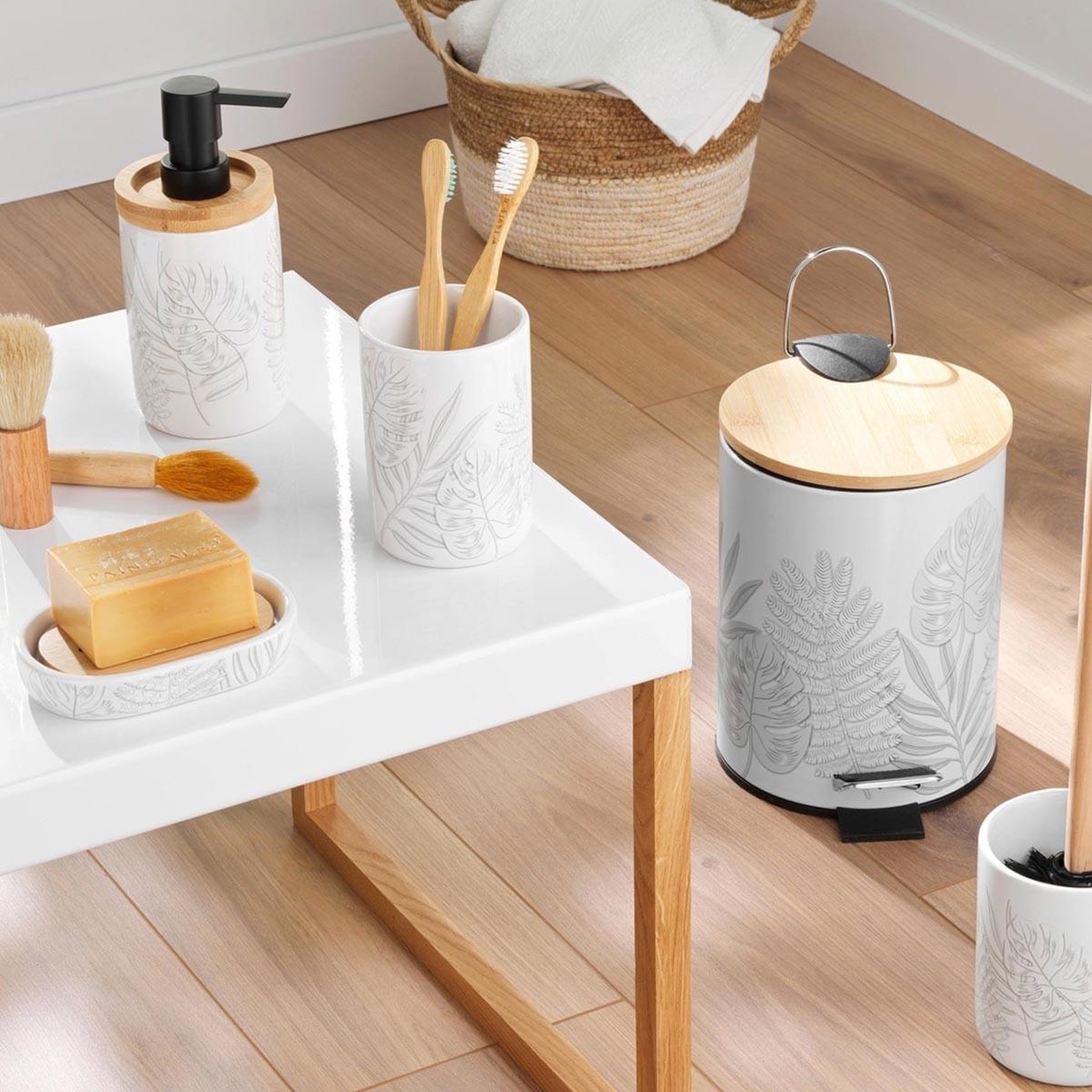 Voir la diapositive 3 : Douceur d'Intérieur Distributeur de savon imprimé  amber  17cm gris