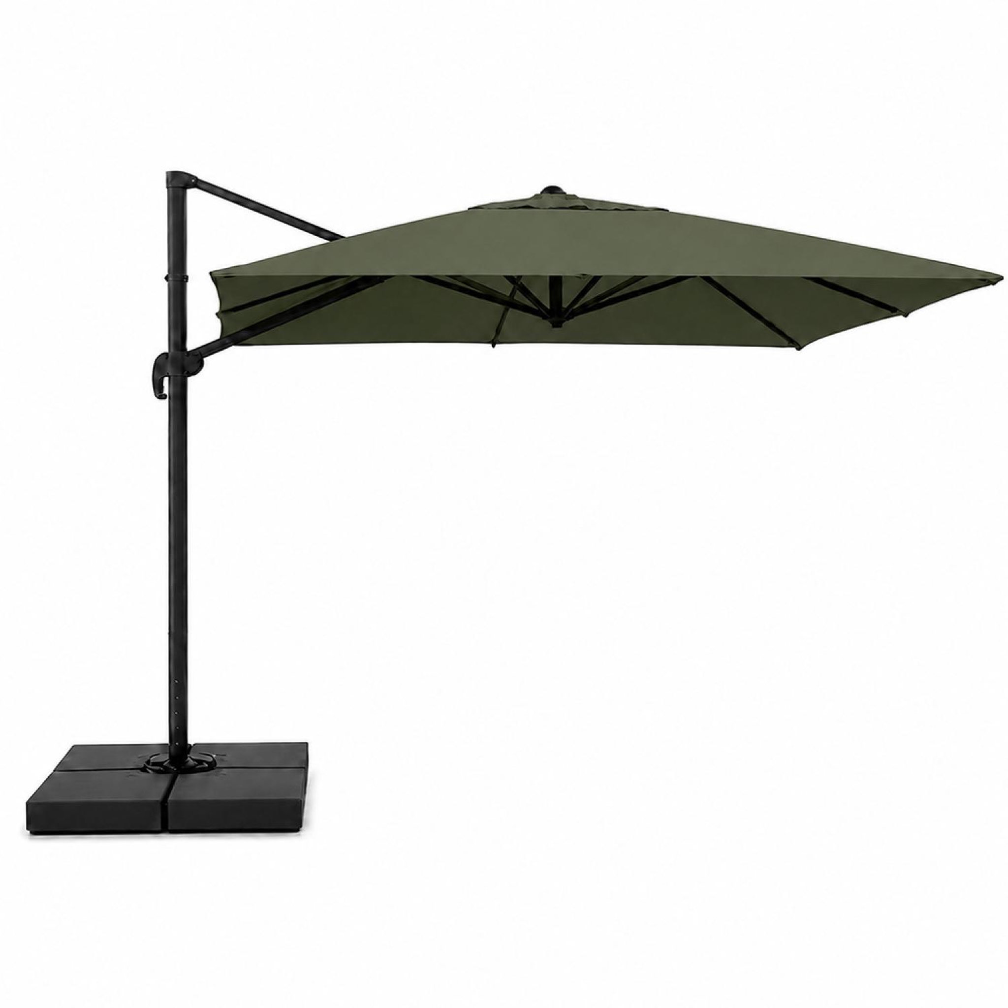 CONCEPT USINE Parasol rectangulaire 3x4 déporté rotatif vert en aluminium CEZIR