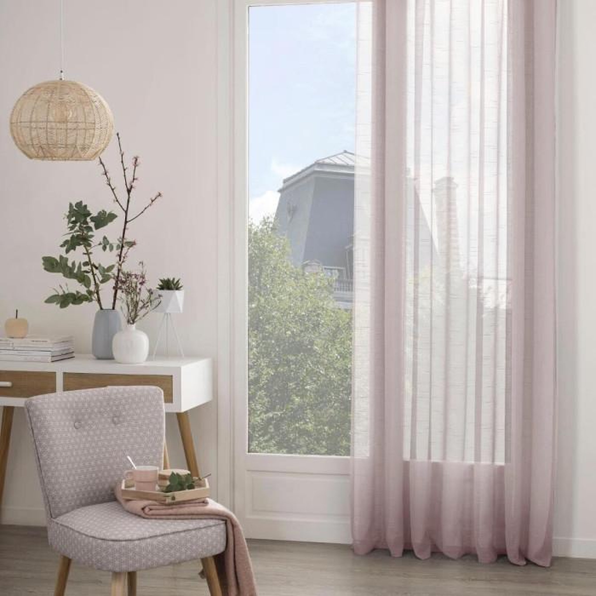 ATMOSPHERA Rideau Voilage  Sam  140x240cm Rose