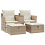 Voir la diapositive 2 : VIDAXL Canape de jardin 2 places avec tabourets beige resine tressee