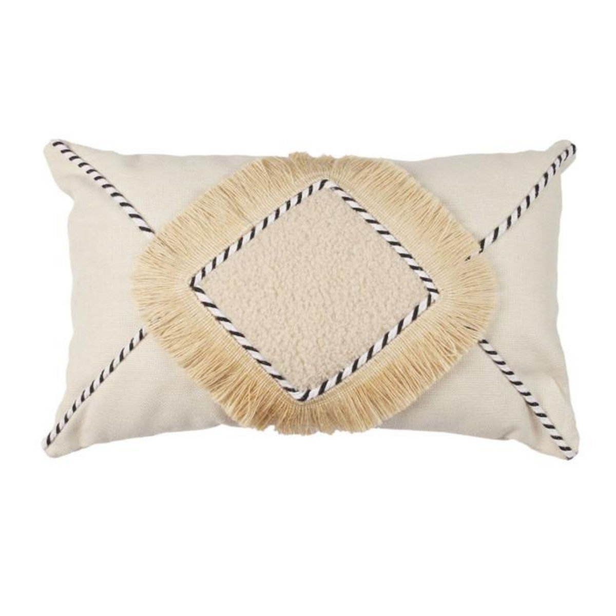 Paris Prix Coussin Déco Bouclette  Crush  30x50cm Beige