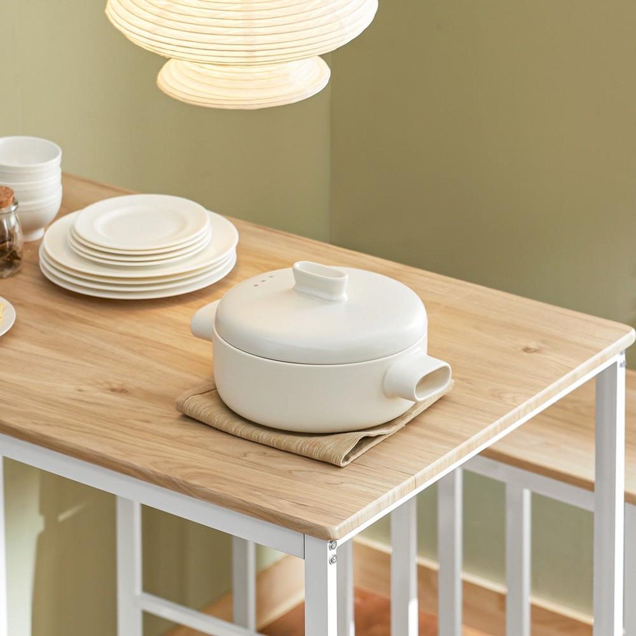 Voir la diapositive 4 : SOBUY SoBuy - Ensemble Table Et 4 Tabourets inclus - Industriel - OGT15