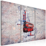 Paris Prix Tableau 3 Panneaux  Autour de la Grande Bretagne en Routemaster. Coloris disponibles : Multicolore