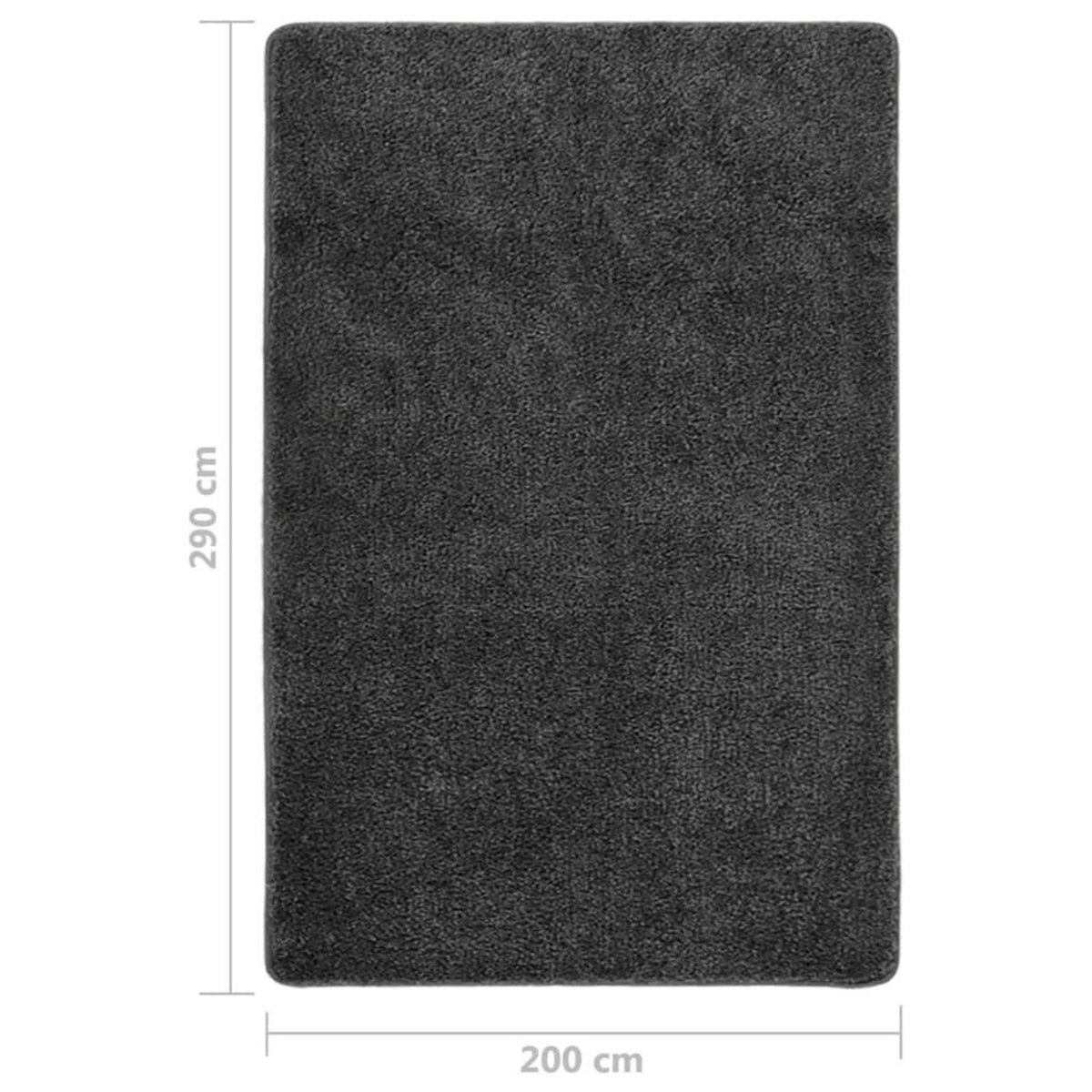 VIDAXL Tapis shaggy antiderapant Gris 200x290 cm