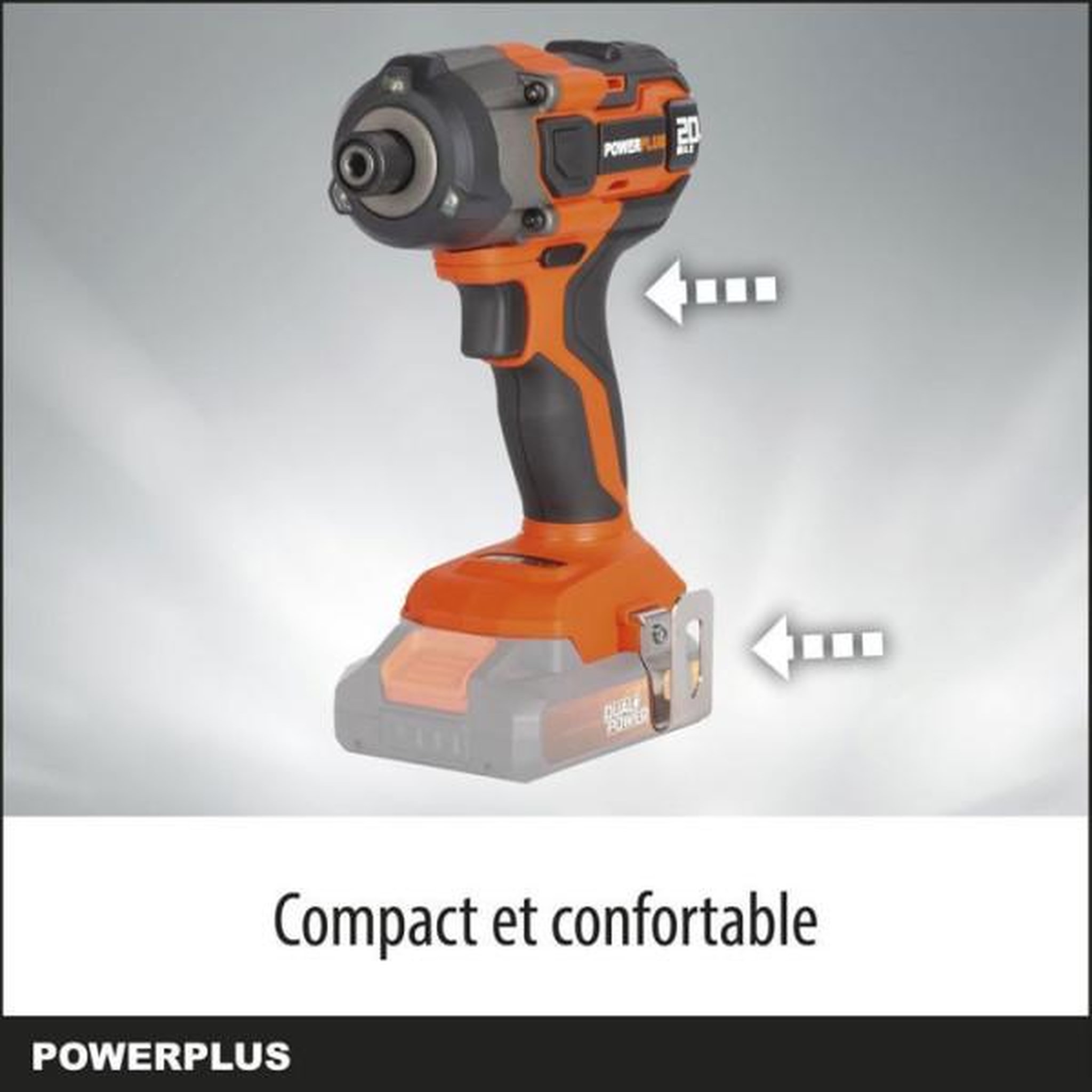 Voir la diapositive 2 : MARKET24 Visseuse a choc sans fil 20V 180Nm - DUAL POWER POWDP20100 - Livrée sans batterie ni chargeur