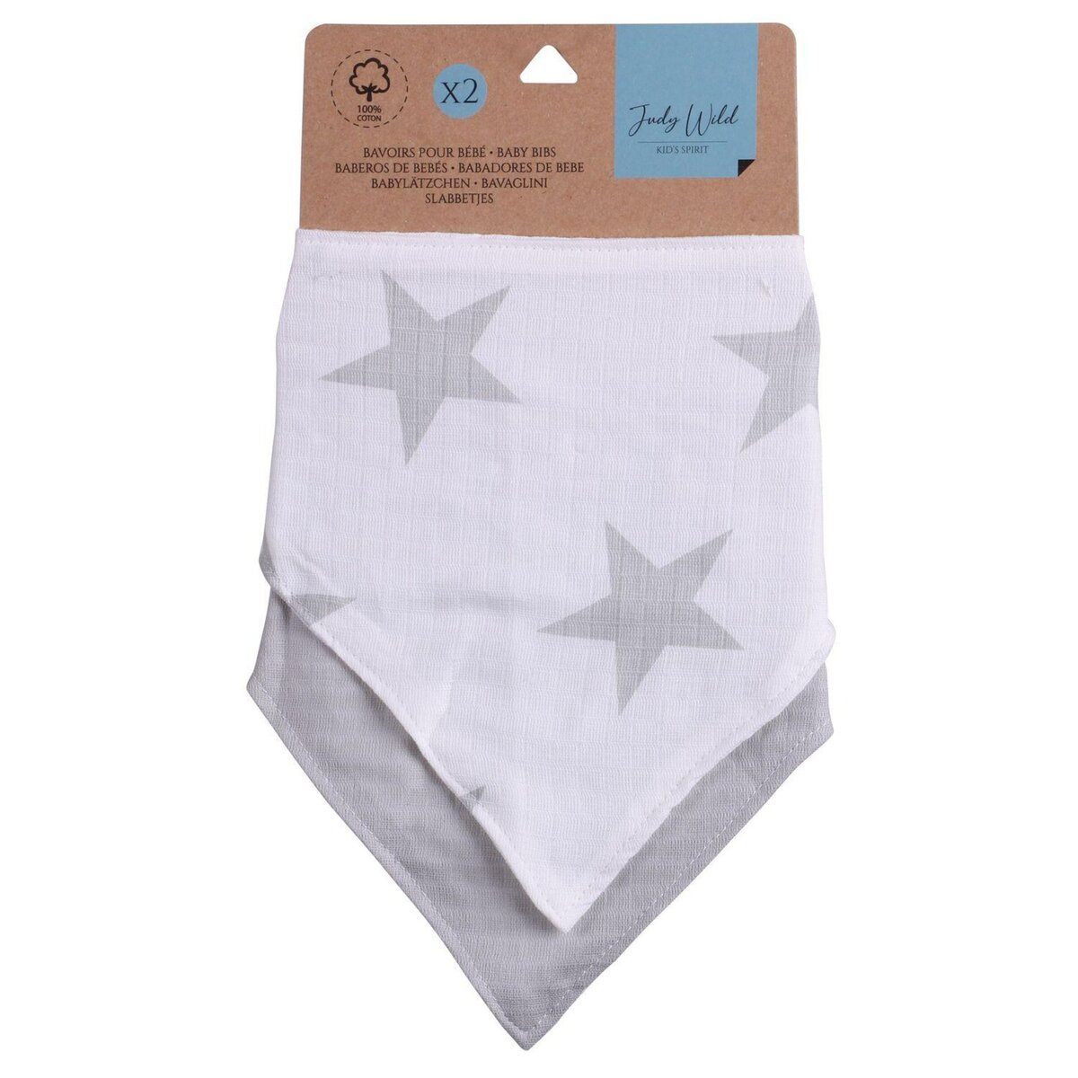 TOILINUX Lot de 2 bavoirs bandana pour enfant