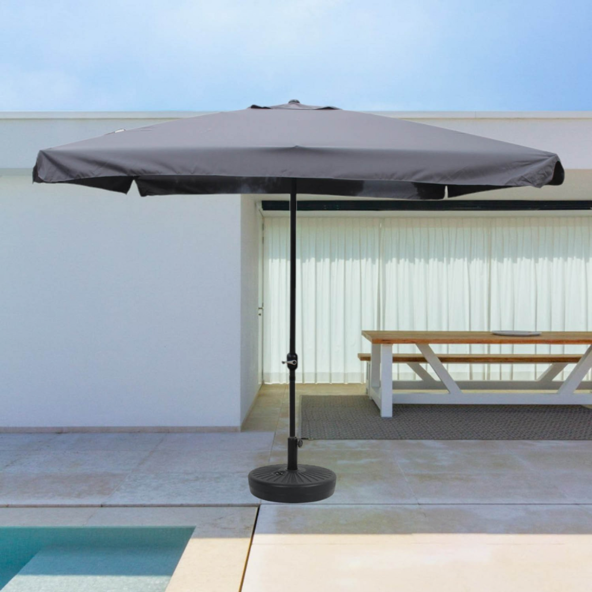 CONCEPT USINE Parasol droit carré 3 x 3 m gris PALERME