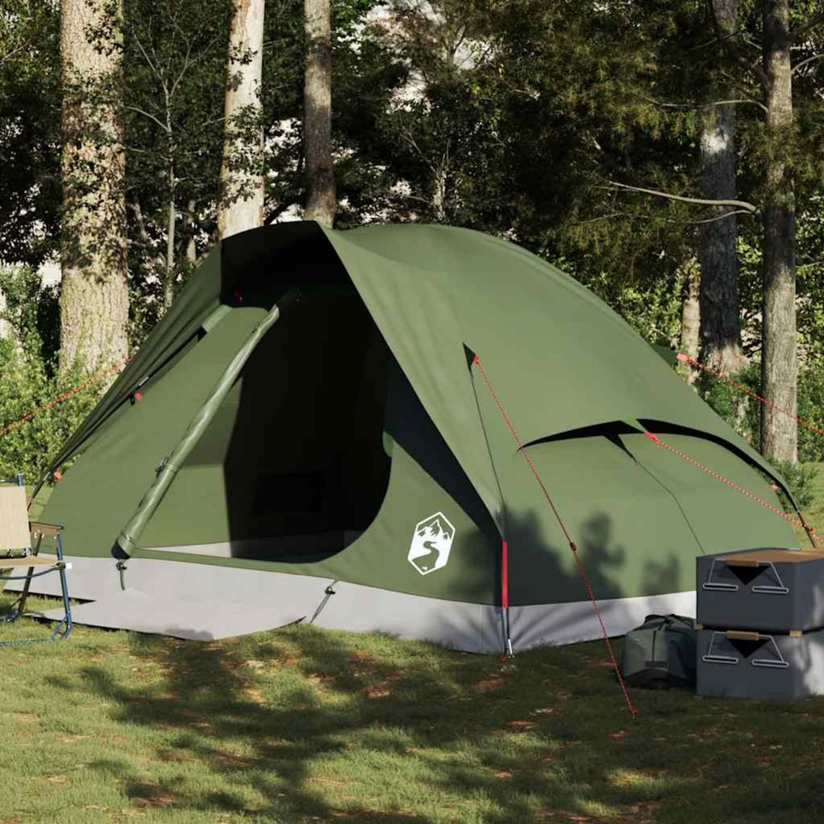 VIDAXL Tente de camping a dome 4 personnes vert olive impermeable