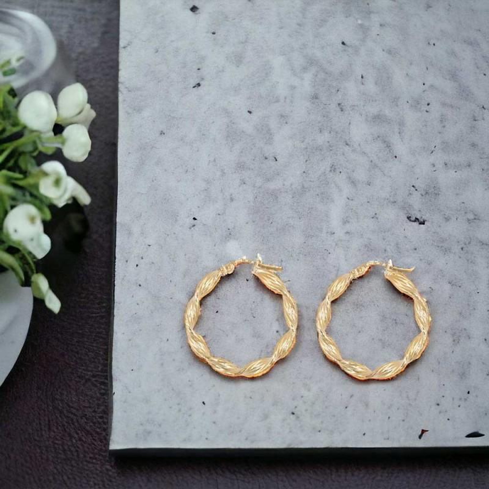 Voir la diapositive 4 : L'ATELIER D'AZUR Boucles d'Oreilles Créoles Torsadées - Or Jaune - Femme