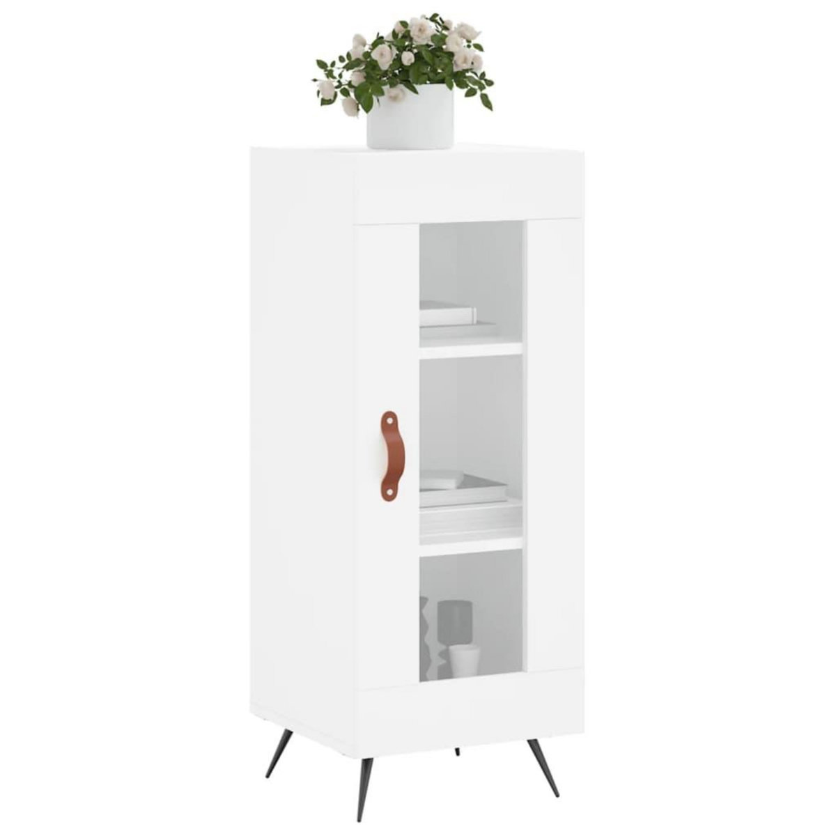 VIDAXL Buffet Blanc brillant 34,5x34x90 cm Bois d'ingenierie