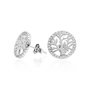 Voir la diapositive 1 : L'ATELIER D'AZUR Boucles d'Oreilles Argent 925/000 Rhodié - Arbre de Vie Pavé de Zirconiums