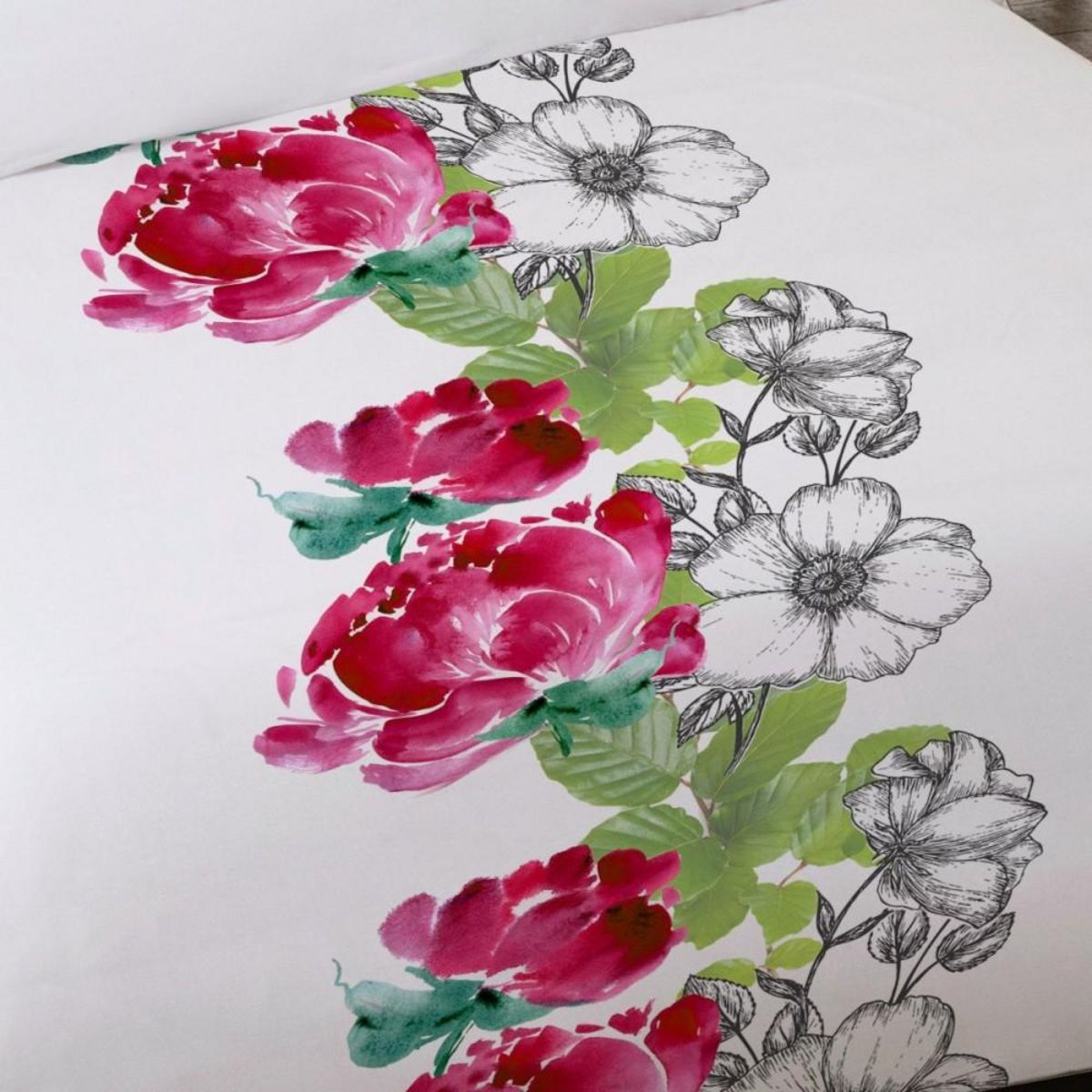 Dourev Housse de couette 240x220 CAMELIA + 2 taies 100% coton