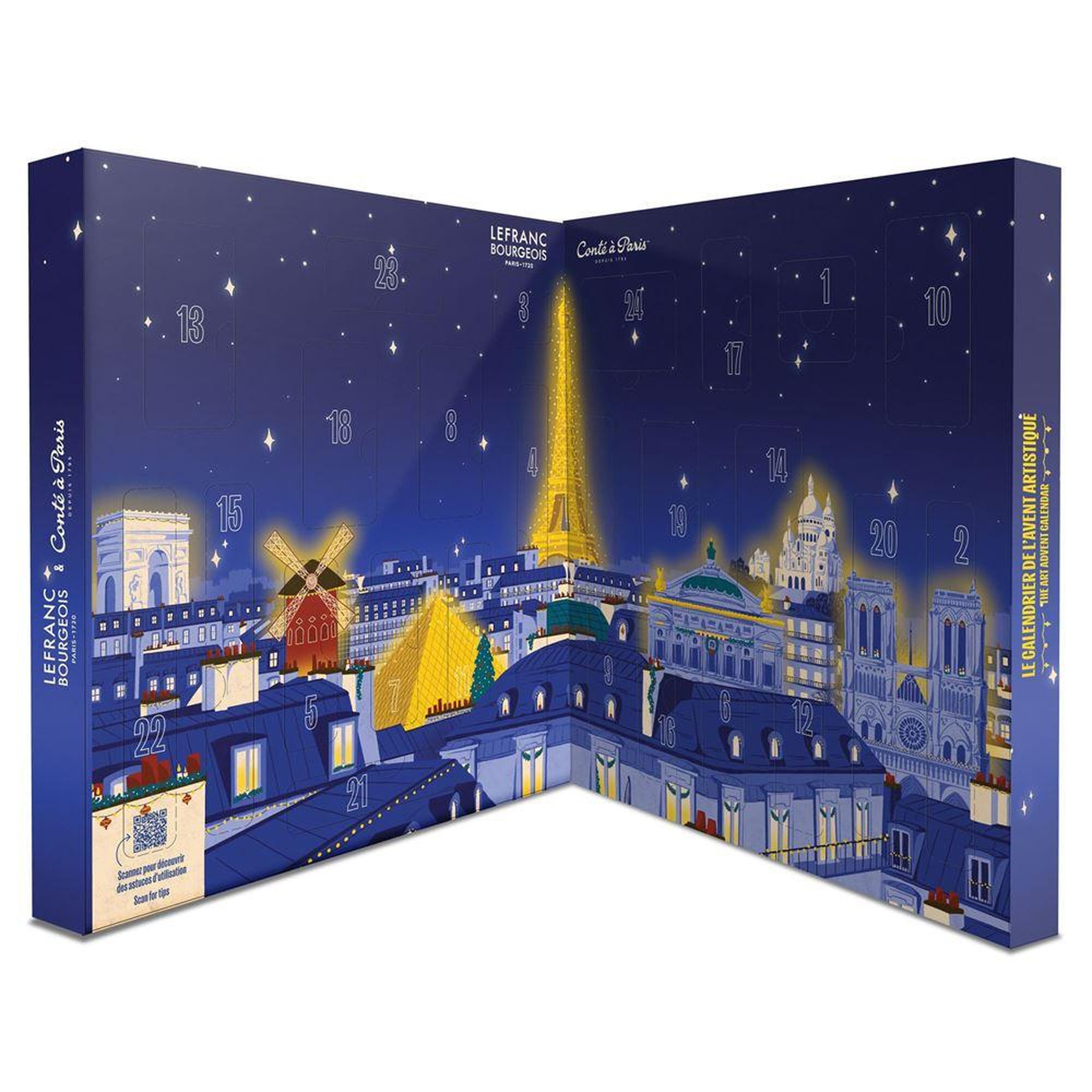 Lefranc Bourgeois Calendrier de l'Avent artistique 2026 Paris – kit dessin et peinture