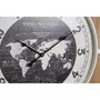 MARKET24 Horloge Murale DKD Home Decor Noir MDF Blanc Fer Mappemonde (60 x 4,5 x 60 cm)