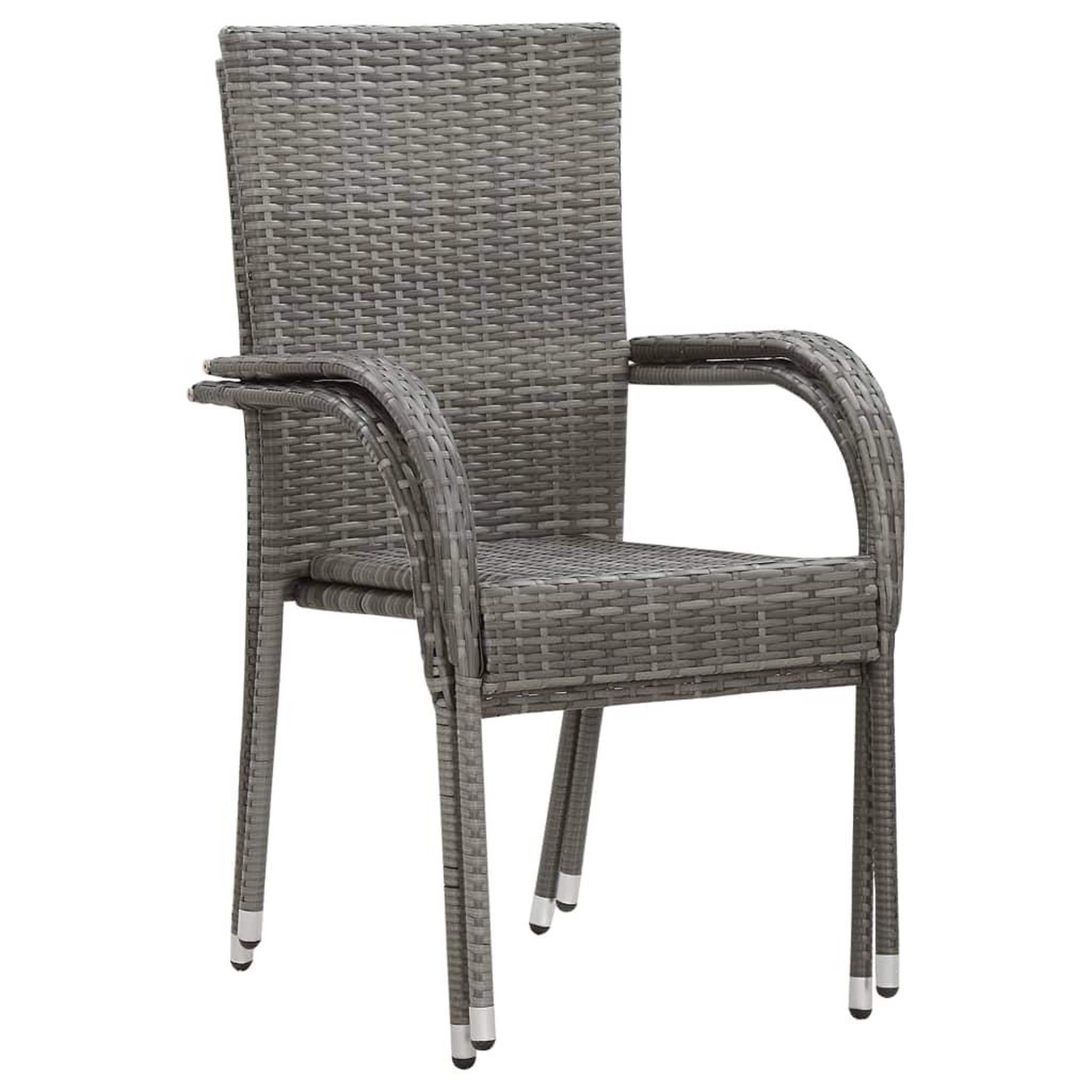 Voir la diapositive 4 : VIDAXL Ensemble a manger de jardin 3 pcs gris