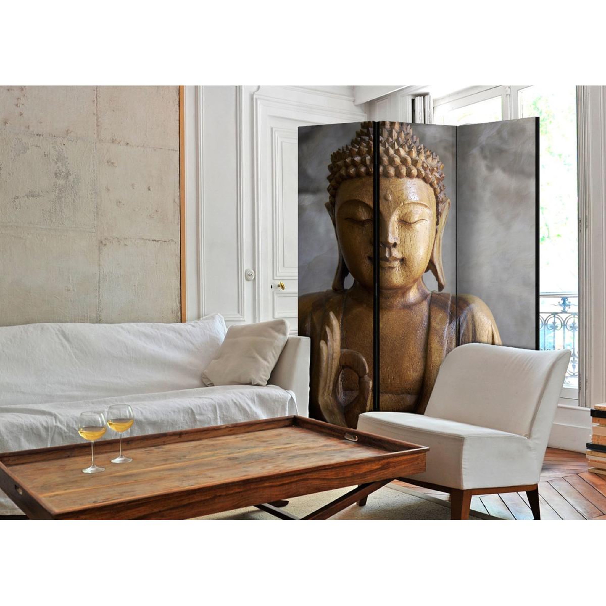 Voir la diapositive 2 : Paris Prix Paravent 3 volets  buddha  135x172cm