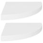 Voir la diapositive 2 : VIDAXL Etageres d'angle flottantes 2 pcs blanc 35x35x3,8 cm MDF
