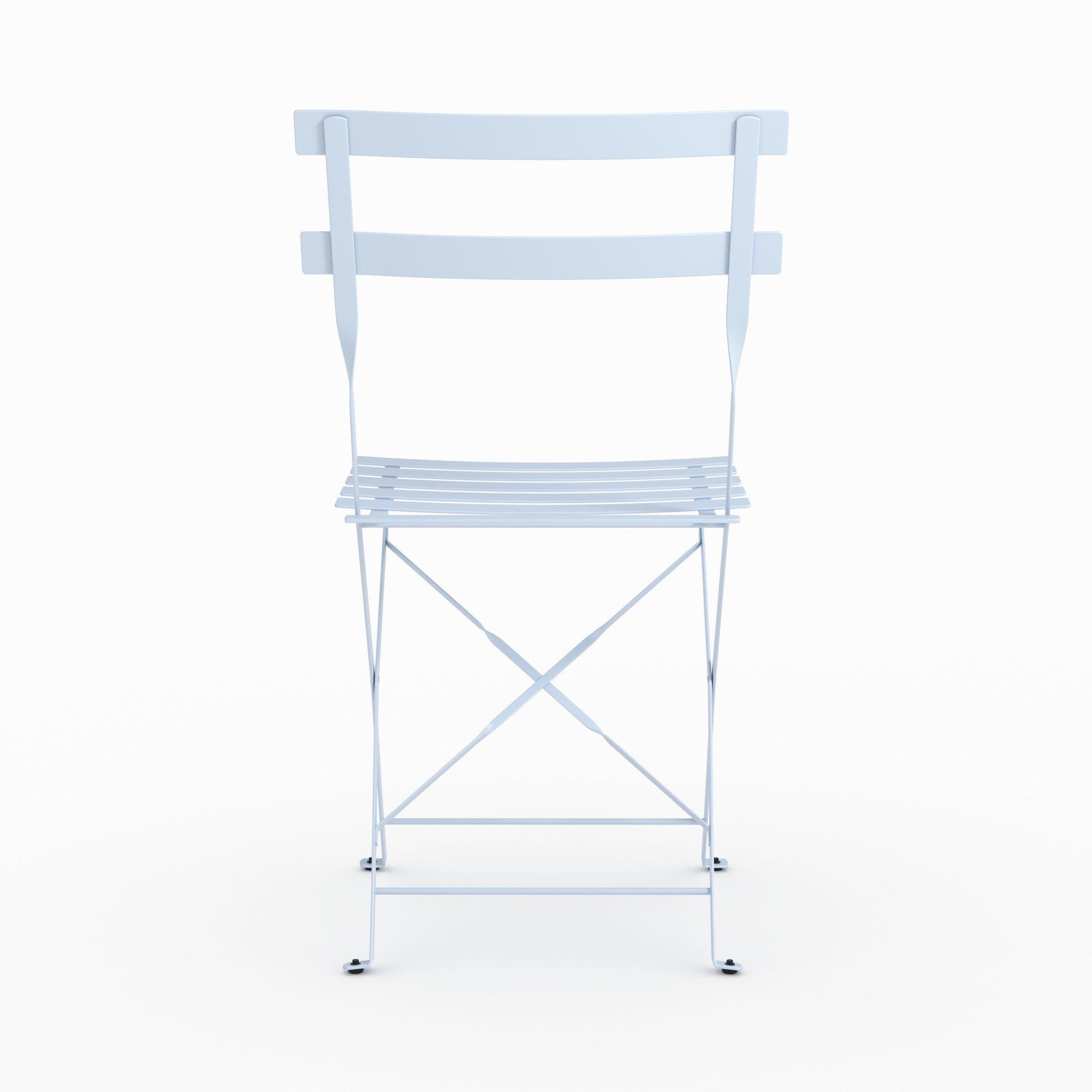 Voir la diapositive 3 : MAISON PAVANE Lot de 2 chaises de jardin en métal bleu pastel, pliantes-kayla
