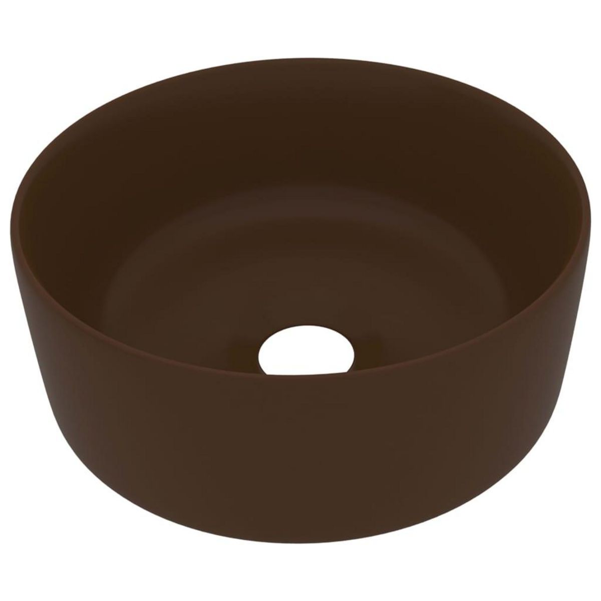 VIDAXL Lavabo rond de luxe Marron fonce mat 40x15 cm Ceramique