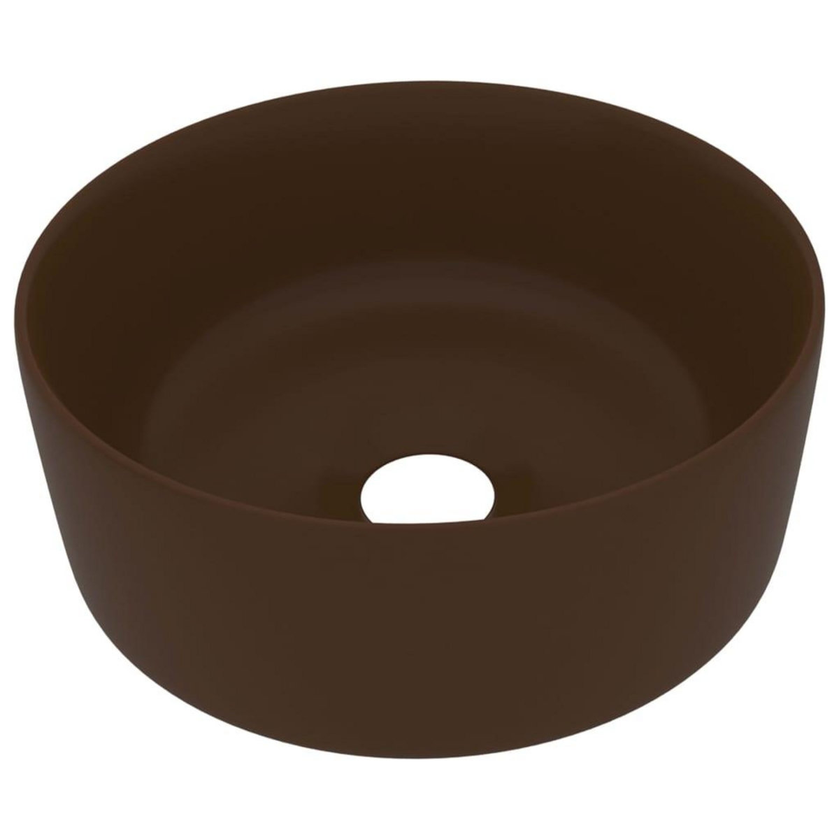 VIDAXL Lavabo rond de luxe Marron fonce mat 40x15 cm Ceramique