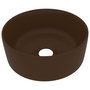 Voir la diapositive 2 : VIDAXL Lavabo rond de luxe Marron fonce mat 40x15 cm Ceramique
