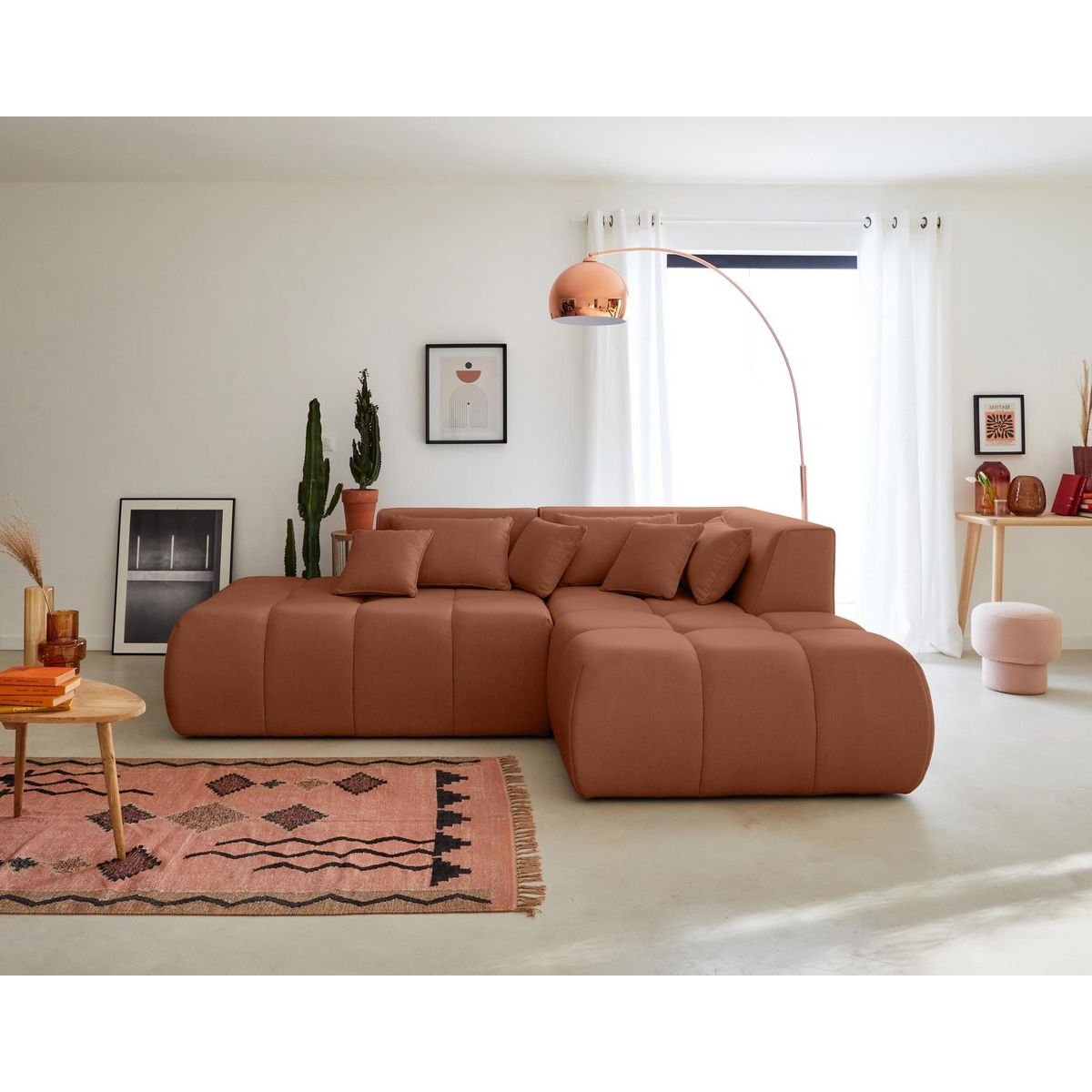 LISA DESIGN Caracas - canapé modulable d'angle droit - 4 places - en tissu