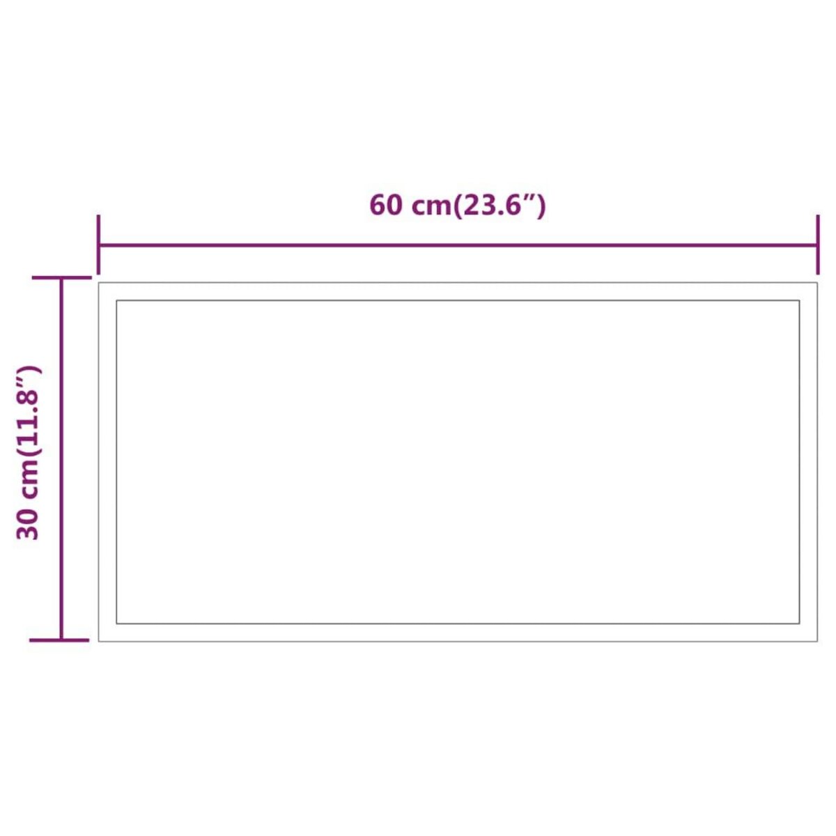 VIDAXL Miroir de salle de bain a LED 30x60 cm