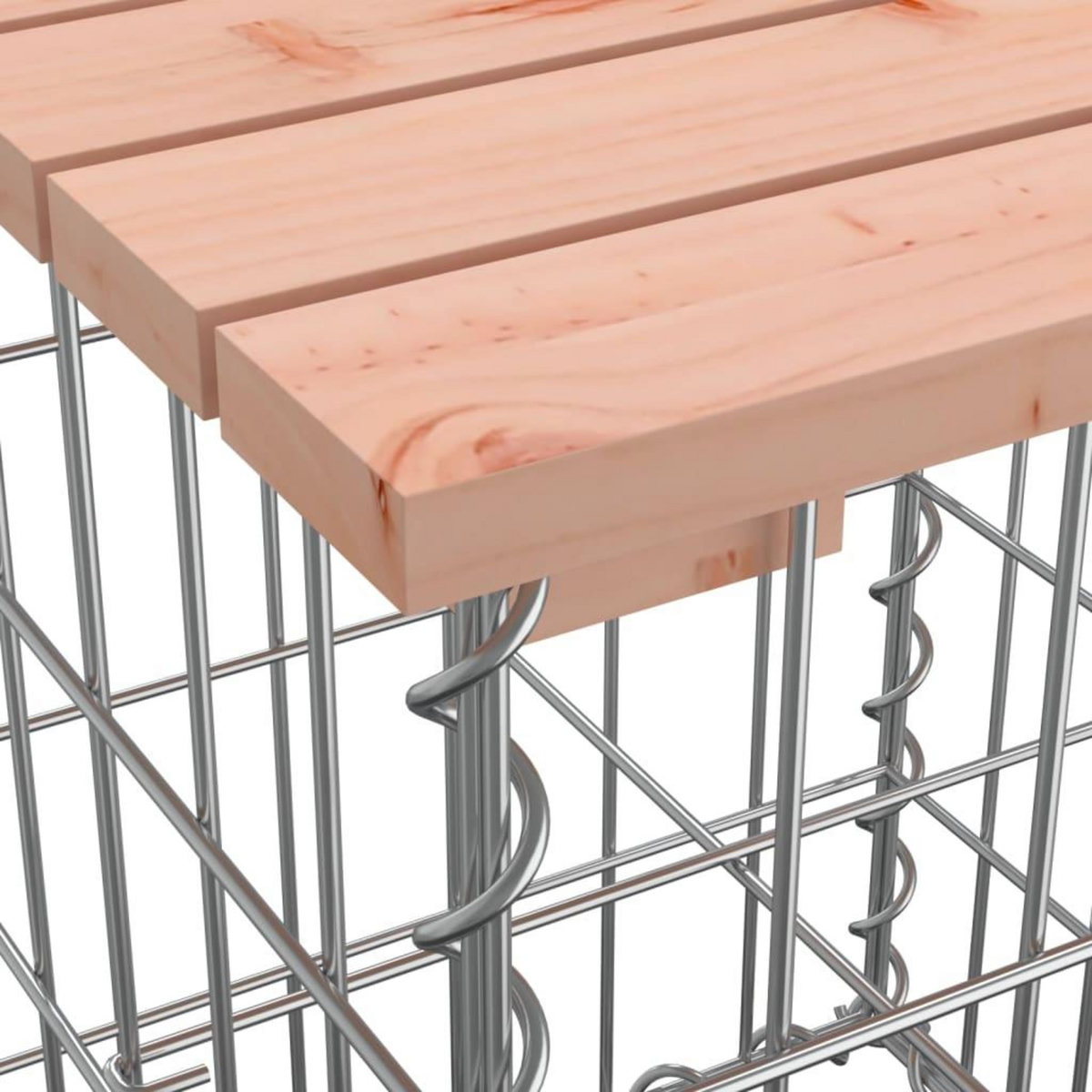 VIDAXL Banc de jardin design gabion 244x71x65,5 cm bois massif douglas