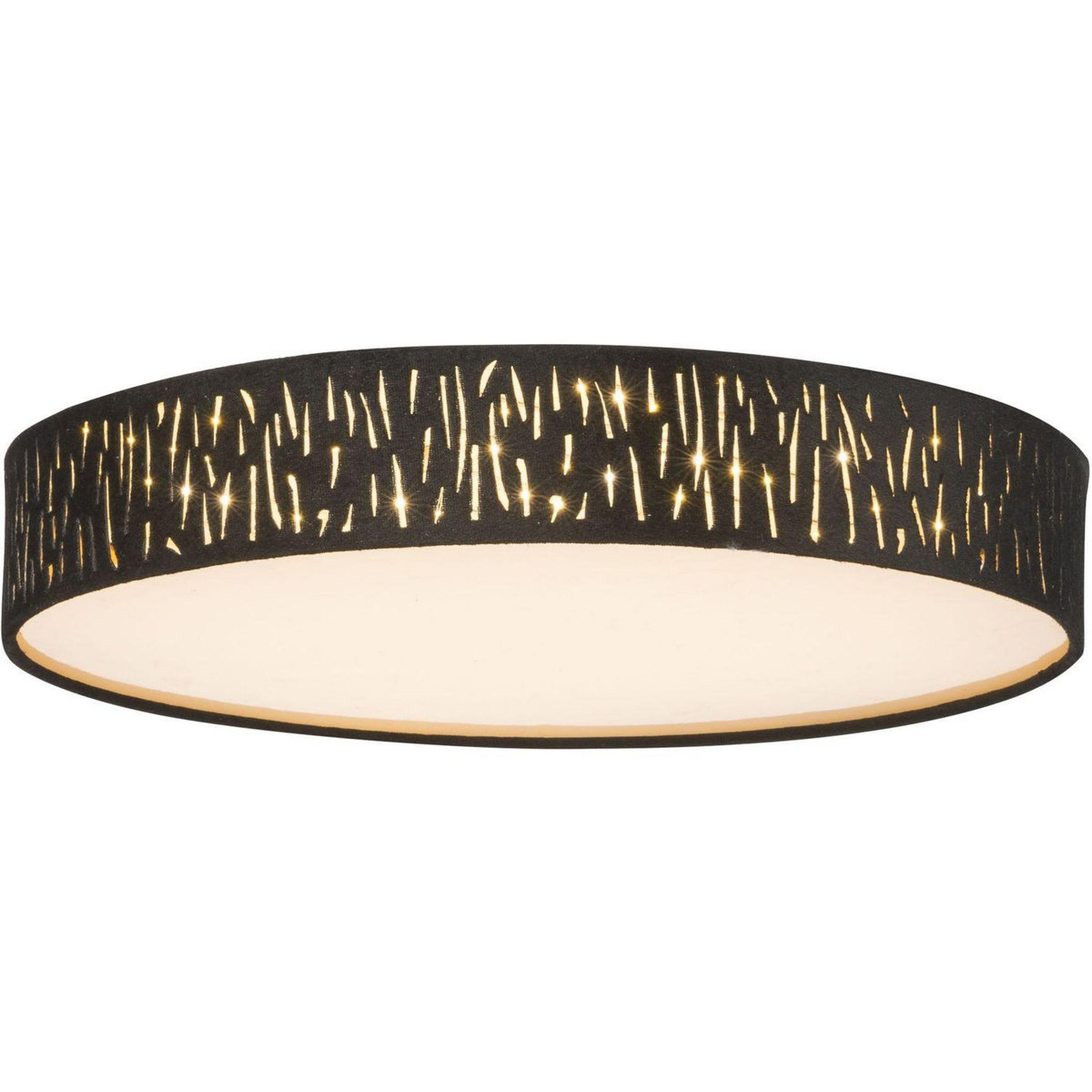 GLOBO Plafonnier rond à LED design velours Tuxon -  Diam 40 cm - Noir