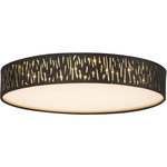 GLOBO Plafonnier rond à LED design velours Tuxon -  Diam 40 cm - Noir