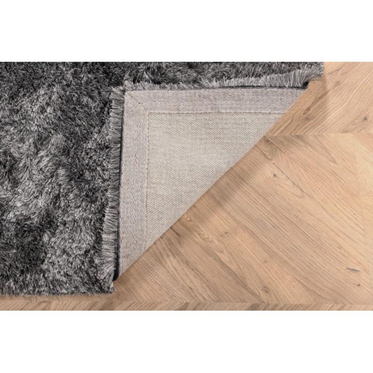 Paris Prix Tapis Déco Shaggy  Shiva  201x302cm Gris