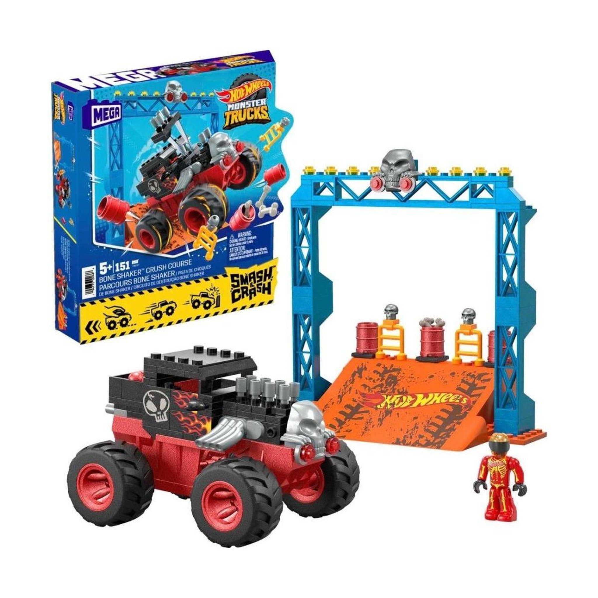 Voir la diapositive 2 : MATTEL Briques mega bloks hot wheels hkf87 monster trucks - bone shaker 151 pièces