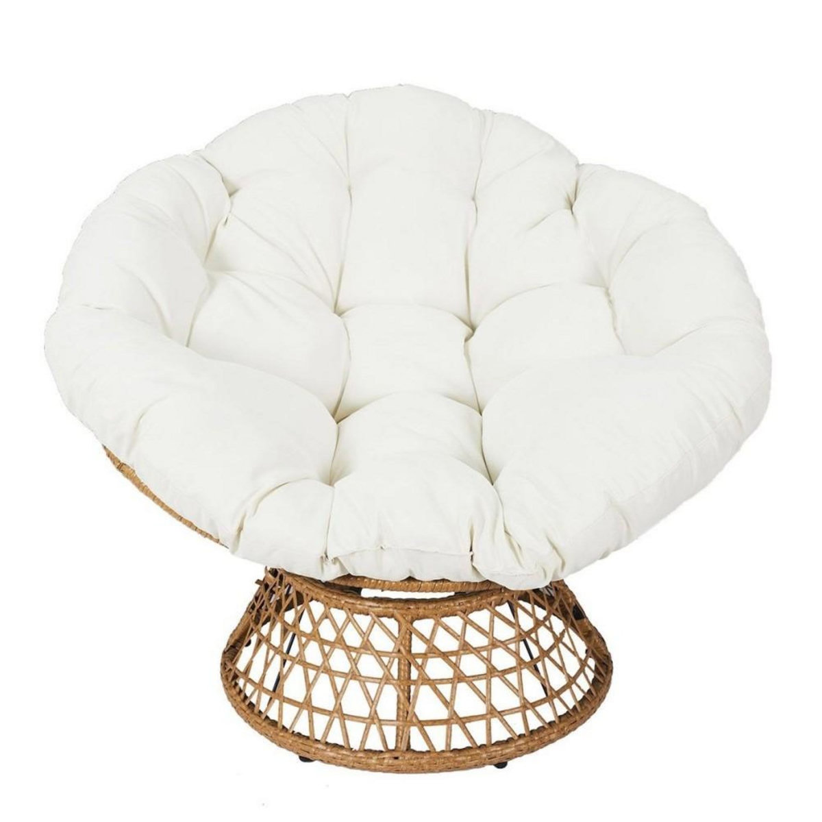 The Home Deco Factory Fauteuil extérieur Cancun coussin blanc